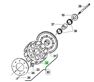 Kupplungskorb 250/300 2T mod 94 bis  /  4T bis 2009, # 25251